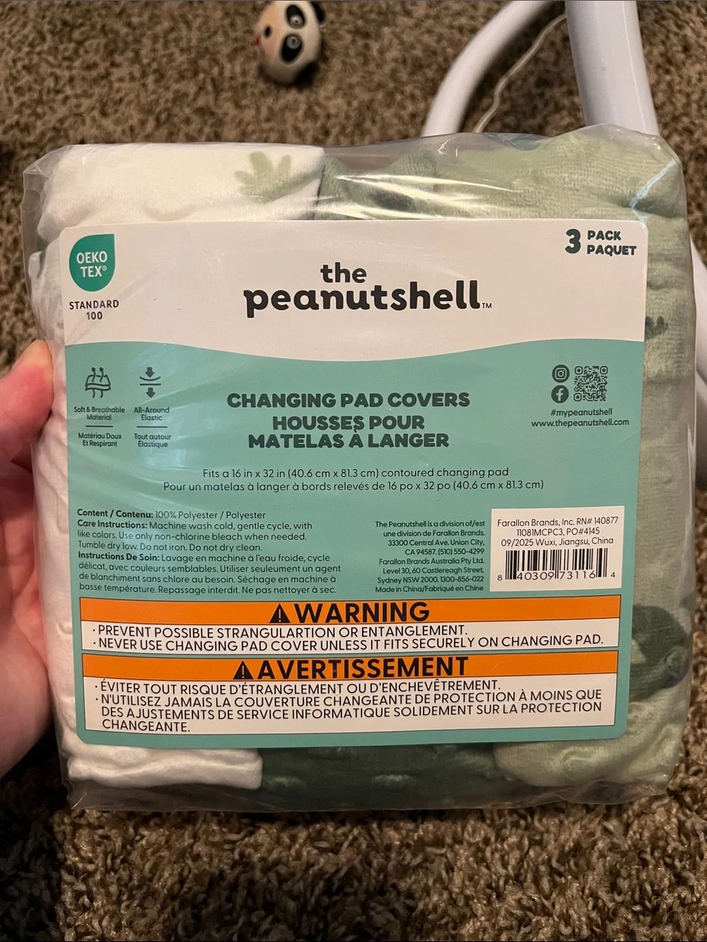 Green Changing Pad Covers - 3 Pack